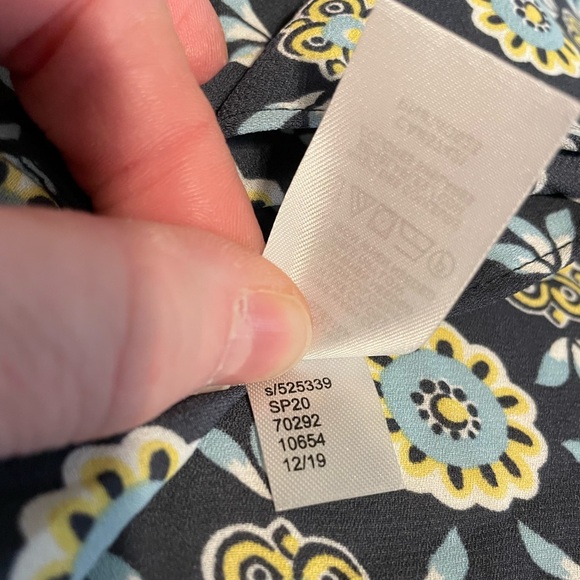 NWT LOFT Outlet blue & yellow floral blouse sz XS petite - Picture 6 of 10